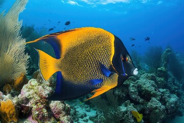 vibrant coral reef with colorful fish