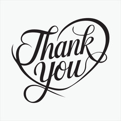 Thank you calligraphy,  hand drawn lettering, Vector illustration