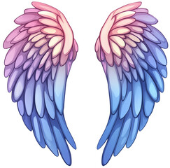 Fototapeta premium Beautiful and Colorful Angel Wings Design for Creative Projects isolated on transparent background.