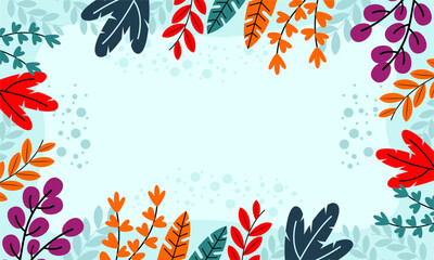Fototapeta premium Flat abstract floral leaves background