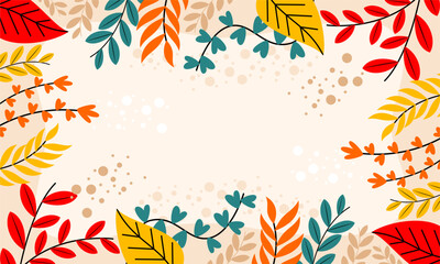 Obraz premium Flat abstract floral leaves background