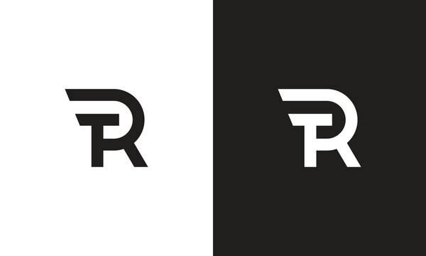 RT logo, monogram unique logo, black and white logo, premium elegant logo, letter RT Vector