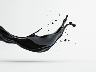 Creative Visual Artistry Bold Black Ink Splash Effect in Abstract Design Studio