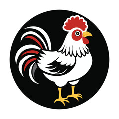 hen and chicken, chicken vector, icon vector illustration on the white background 