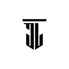JL monogram logo design letter text name symbol monochrome logotype alphabet character simple logo