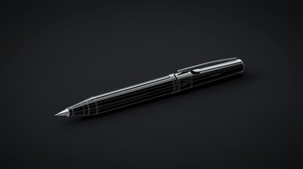 Editable Black Pen Outline Icon Design on a Dark Background for Creative Projects