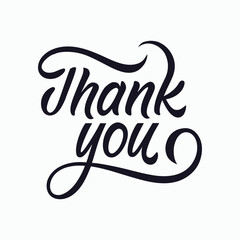 Thank you calligraphy,  hand drawn lettering, Vector illustration