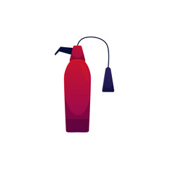 A vector red fire extinguishing Fire extinguisher isolated on a white background