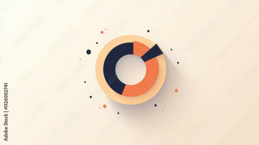 Poster minimalistic refresh icon with clean design and simple symbol on light background