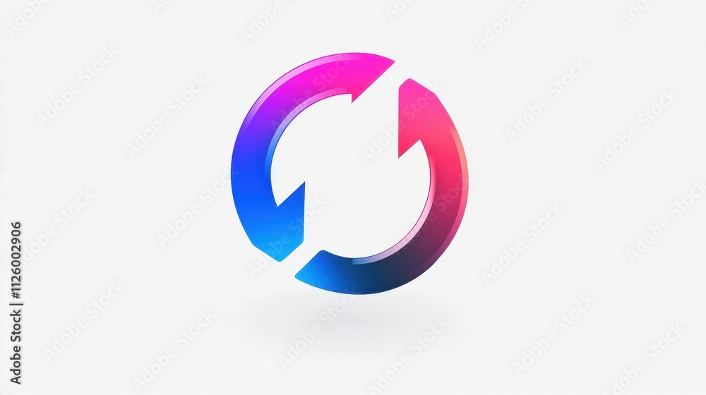 Poster vibrant refresh icon with circular arrows representing reloading action