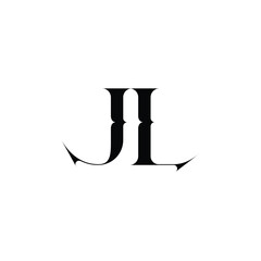 JL monogram logo design letter text name symbol monochrome logotype alphabet character simple logo