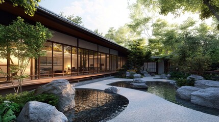 Fototapeta premium japanese garden in kyoto country