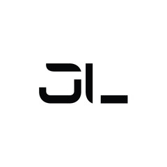 JL monogram logo design letter text name symbol monochrome logotype alphabet character simple logo