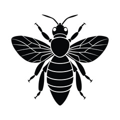 bee silhouette icon on white background