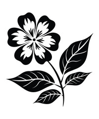 Decorative flower silhouette vector illustrations
