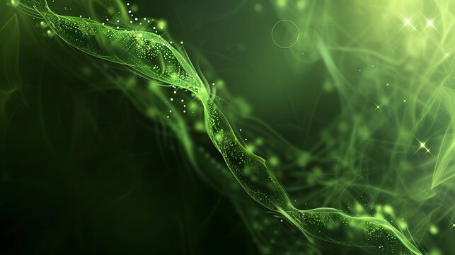 Innovative biotechnology conceptual background featuring DNA strands, molecular structures, and scientific elements representing genetic research and technological advancements