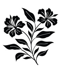 Decorative flower silhouette vector illustrations