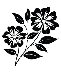 Decorative flower silhouette vector illustrations