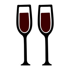 Vector illustration. Silhouette on a white background. Glasses