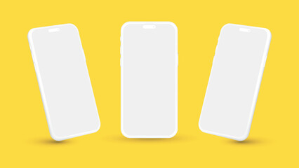 Modern Minimalist Clay Smartphone Mockups for App Marketing Promotion, Banner, Flyer, Brochure, Presentations, and Infographics - Vector EPS.