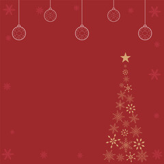 クリスマスツリーの背景テンプレート　オーナメント　正方形