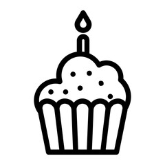 Line Cupcake or muffin Celebration Icon