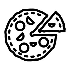 Line Pizza Celebration Icon