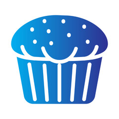 Flat Gradient muffin or cupcake Celebration Icon
