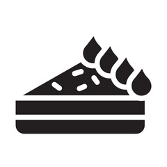 Glyph whipped cream cake Celebration Icon
