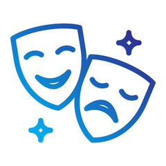 Line Gradient mask party Celebration Icon