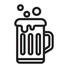 Line glass of beer Celebration Icon

