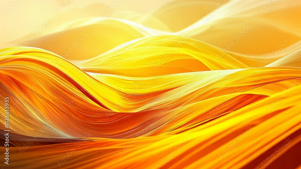 Aufkleber Abstract golden wave pattern with flowing lines and bright hues, dynamic motion and fluidity concept