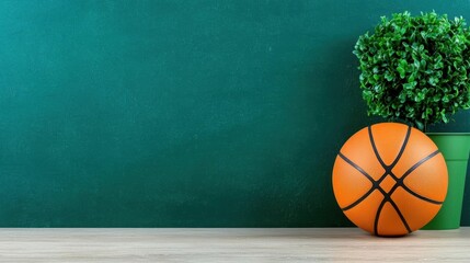 Fototapeta premium A photostock of a rustic black chalkboard with a hand-drawn basketball play strategy on it, symbolizing sports planning and education. High Quality