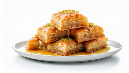 Delicious Baklava Pastry Honey Drizzle Pistachios Sweet Treat Middle Eastern Dessert