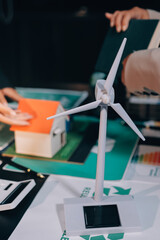 Carbon offset price report CO2 emission. Future growth Net zero waste in ESG ethical SME office...