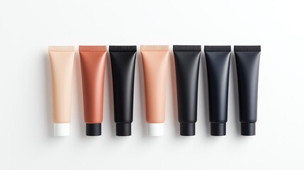 Skintone correcting body makeup displayed in elegant tubes