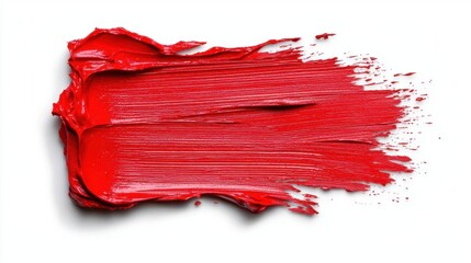 A photostock of a collection of bold red brushstroke accents painted unevenly on a seamless white background, highlighting artistic expression. High Quality