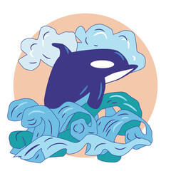Dolphin Marine Life Vector Illustration