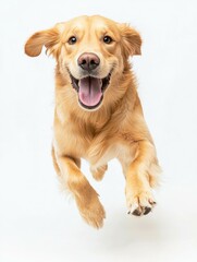 A dog is jumping in the air