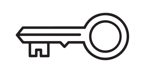 Key outline vector icon on white background 