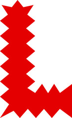 L Alphabet Zigzag Wavy Font Distorted Letter