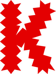K Alphabet Zigzag Wavy Font Distorted Letter