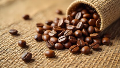 Fototapeta premium coffee beans in sack