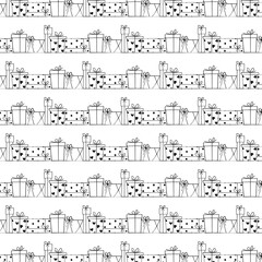 B and W Present Boxes Stripes