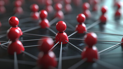 3D cartoon style illustration showing the concept of social network