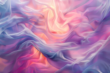 Obraz premium A mesmerizing swirl of translucent, silky fabric in soft pastel colors, creating a dreamy and ethereal atmosphere.