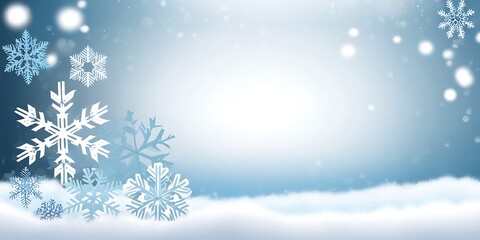 Abstract background of frozen snowflakes Christmas theme wallpaper, blue and white chill and cold illustration design