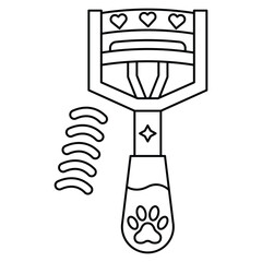 Hand Drawn Cute Cosmetics Coloring Book Vector Illustration. Bold and Easy Eyelash Curler Coloring Page for Adults and Kids. Coloring Sheet for Stress Relief and Relaxation