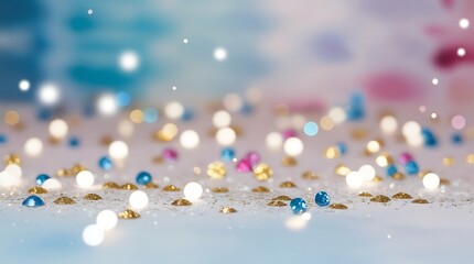 Celebration and ceremony theme illustration background, bokeh lights with defocused shiny objects on a bright background wallpaper