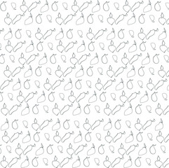 A cluster of cartoon fruits or vegetables.